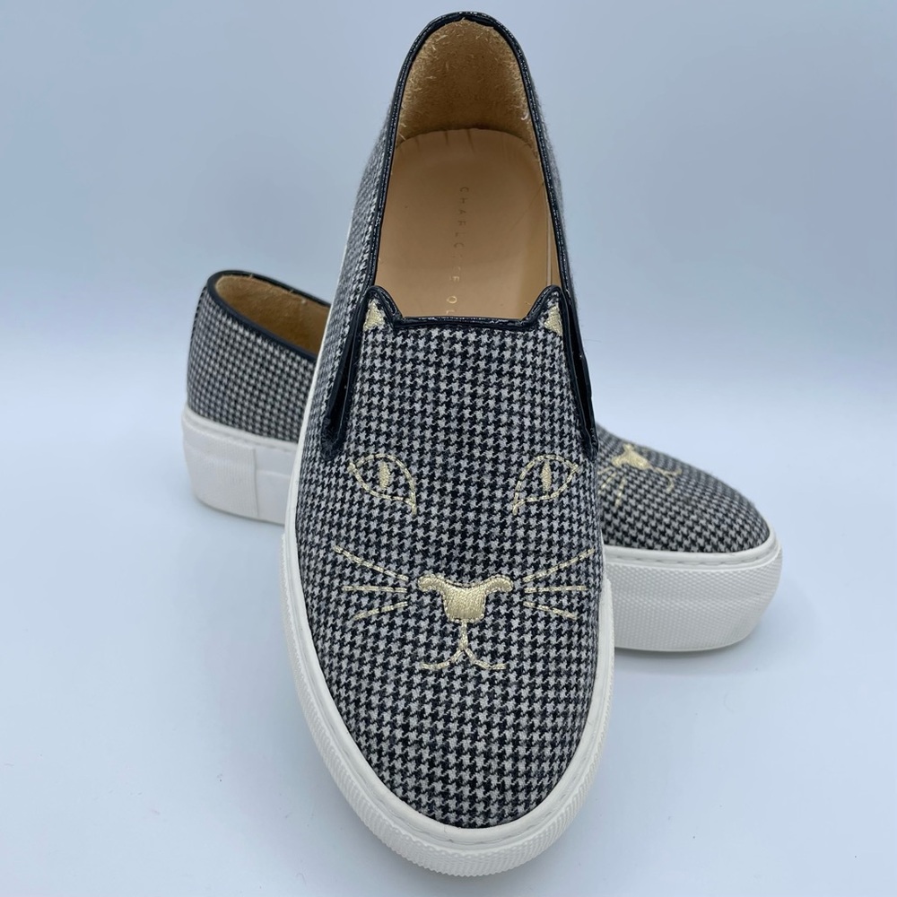 Charlotte Olympia Cool Cats Houndstooth Sneakers 36